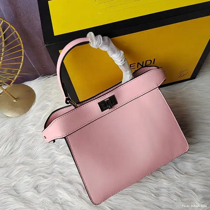 Cheap Pink Petite Peekaboo ISeeU Fendi Bag Nappa In Leather 0620